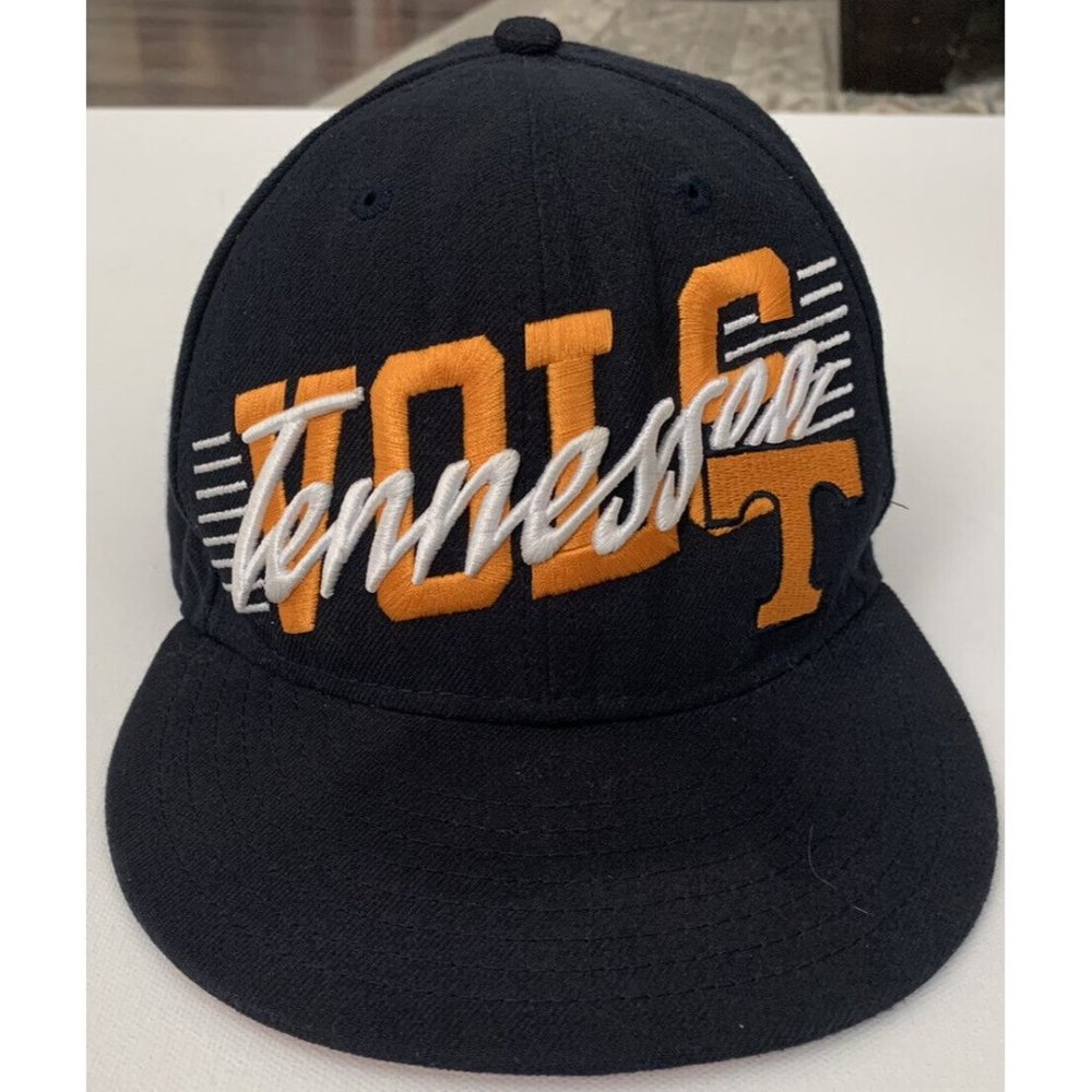 Tennessee Volunteers New Era Hat 59Fifty NAVY Fitted Hat Cap 7 3/4 UT Vols EUC